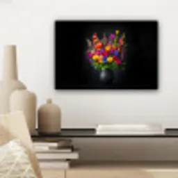 Felgekleurd - Bloemen - Vaas canvas 2cm klein -sfeer6