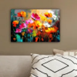 Felgekleurd - Bloemblaadjes - Abstract canvas 2cm klein -sfeer3