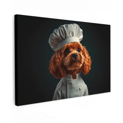 Bruin - Kok - Hondje canvas 2cm klein -z3d