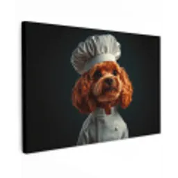 Bruin - Kok - Hondje canvas 2cm klein -z3d