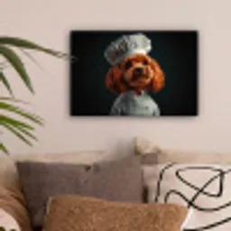 Bruin - Kok - Hondje canvas 2cm klein -sfeer1