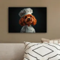 Bruin - Kok - Hondje canvas 2cm klein -sfeer3