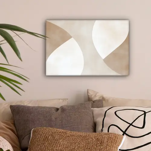 Bruin - Japandi - Abstract canvas 2cm klein -sfeer1