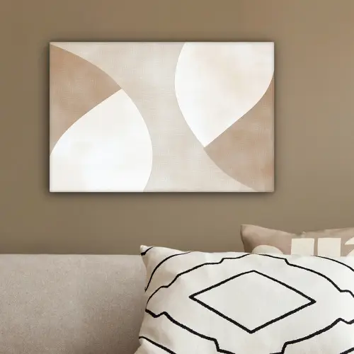 Bruin - Japandi - Abstract canvas 2cm klein -sfeer3