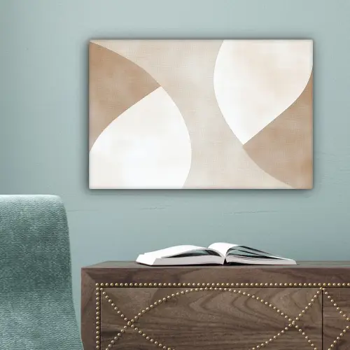 Bruin - Japandi - Abstract canvas 2cm klein -sfeer4