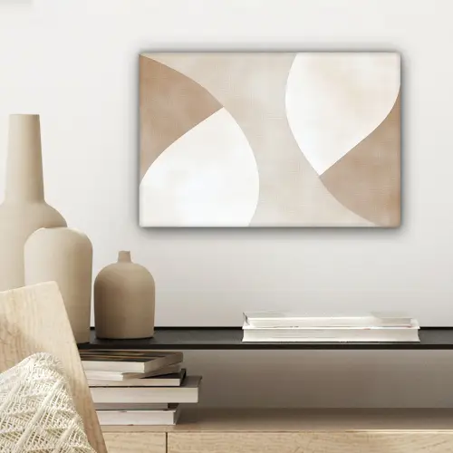Bruin - Japandi - Abstract canvas 2cm klein -sfeer6