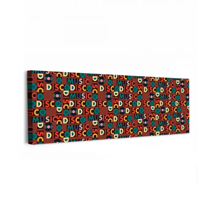 Bruin - Retro - Disco - Patroon canvas 2cm klein 828 -z3d
