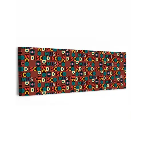 Bruin - Retro - Disco - Patroon canvas 2cm klein 828 -z3d