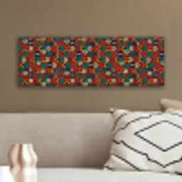 Bruin - Retro - Disco - Patroon canvas 2cm klein 828 -sfeer3