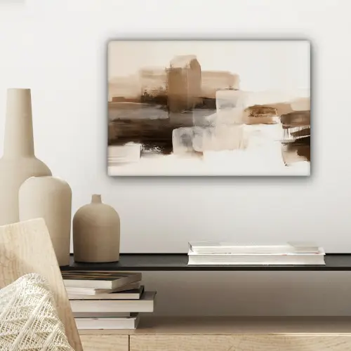 Penseelstreken - Abstract landschap - Rust canvas 2cm klein -sfeer6
