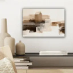 Penseelstreken - Abstract landschap - Rust canvas 2cm klein -sfeer6