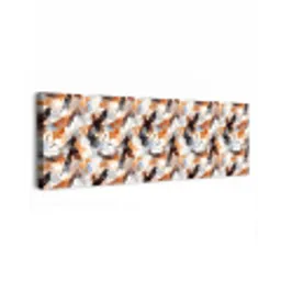 Penseelstreken - Oranje - Grijs canvas 2cm klein 828 -z3d