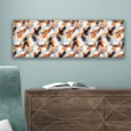 Penseelstreken - Oranje - Grijs canvas 2cm klein 828 -sfeer4