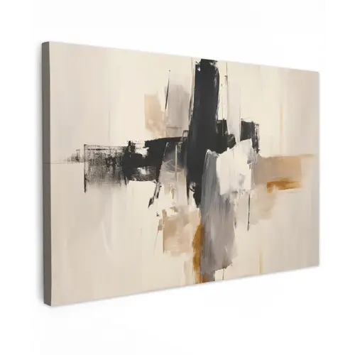 Penseelstreken - Ruw - Abstract - Beige canvas 2cm klein -z3d