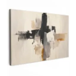 Penseelstreken - Ruw - Abstract - Beige canvas 2cm klein -z3d