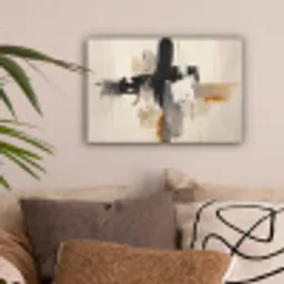 Penseelstreken - Ruw - Abstract - Beige canvas 2cm klein -sfeer1