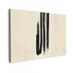 Penseelstreken - Verticaal - Zwart canvas 2cm klein -z3d