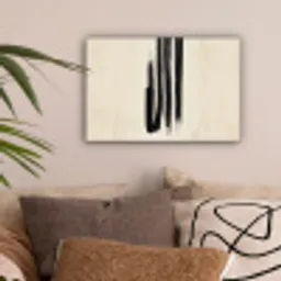 Penseelstreken - Verticaal - Zwart canvas 2cm klein -sfeer1