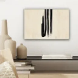 Penseelstreken - Verticaal - Zwart canvas 2cm klein -sfeer6