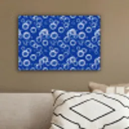 Bubbels - Patroon - Blauw canvas 2cm klein -sfeer3