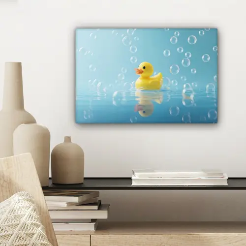 Bubbels - Badeend - Geel canvas 2cm klein -sfeer6
