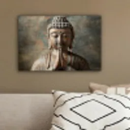 Boedha - Beeld - Bruin - Rust canvas 2cm klein -sfeer3
