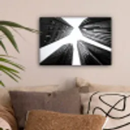 Gebouwen - Lucht - Zwart canvas 2cm klein -sfeer1