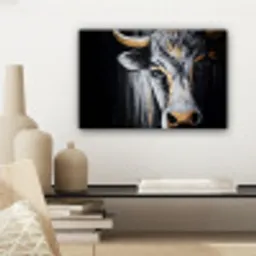 Stier - Hoorns - Snuit - Goud canvas 2cm klein -sfeer6