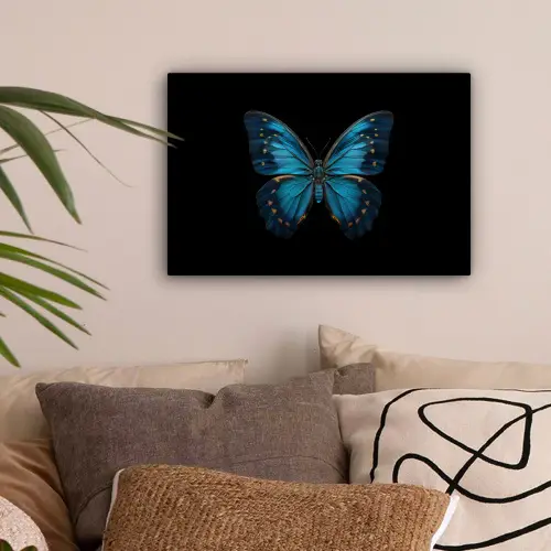 Vlinder - Blauw - Contrast canvas 2cm klein -sfeer1