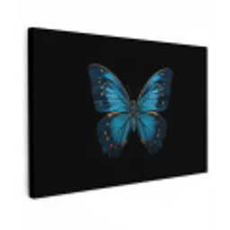Vlinder - Blauw - Contrast canvas 2cm klein -z3d