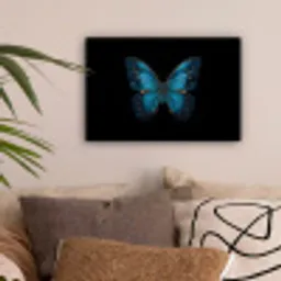 Vlinder - Blauw - Contrast canvas 2cm klein -sfeer1