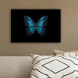 Vlinder - Blauw - Contrast canvas 2cm klein -sfeer3