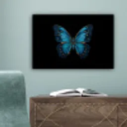 Vlinder - Blauw - Contrast canvas 2cm klein -sfeer4