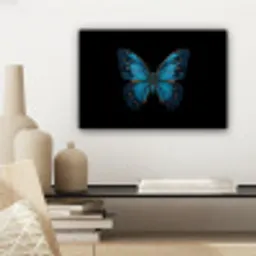 Vlinder - Blauw - Contrast canvas 2cm klein -sfeer6