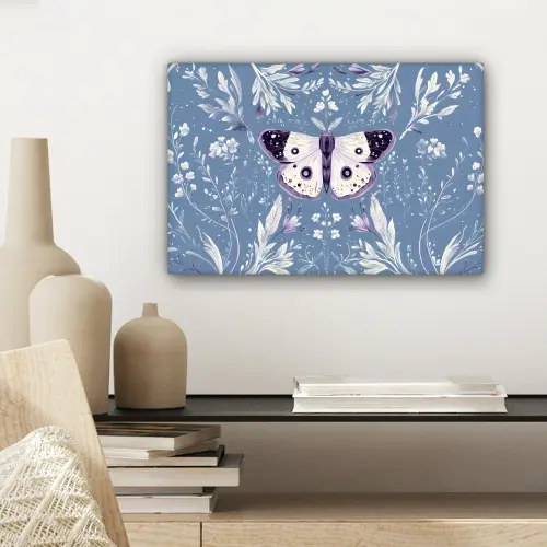 Vlinder - Bloemtakken - Lichtblauw canvas 2cm klein -sfeer6