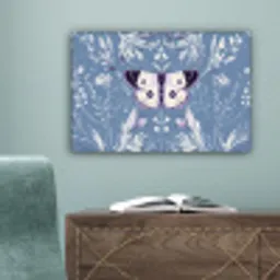 Vlinder - Bloemtakken - Lichtblauw canvas 2cm klein -sfeer4