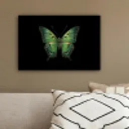 Vlinder - Groen - Diepte canvas 2cm klein -sfeer3