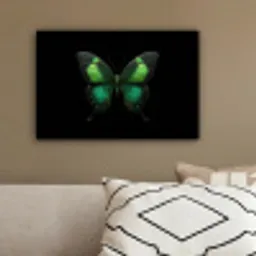 Vlinder - Groen - Opvallend canvas 2cm klein -sfeer3