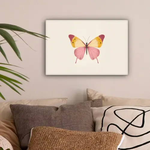 Vlinder - Illustratie - Roze canvas 2cm klein -sfeer1