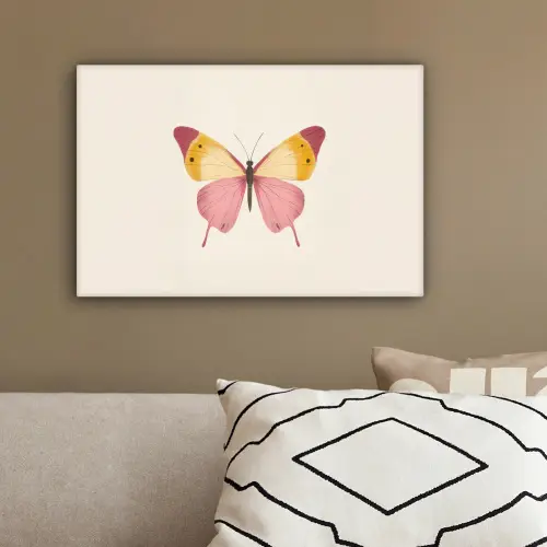 Vlinder - Illustratie - Roze canvas 2cm klein -sfeer3
