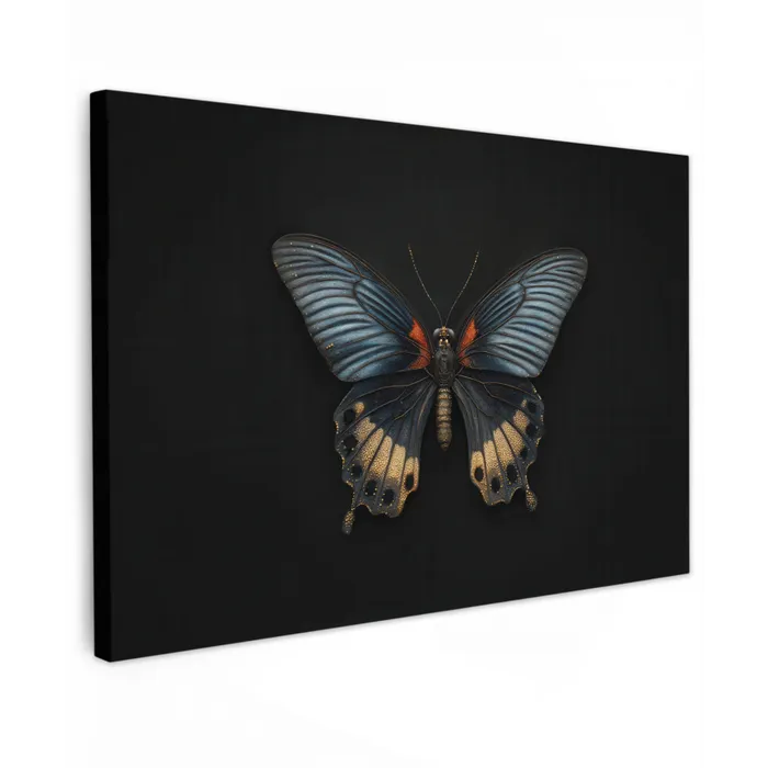 Vlinder - Metaalachtig - Geometrisch patroon canvas 2cm klein -z3d