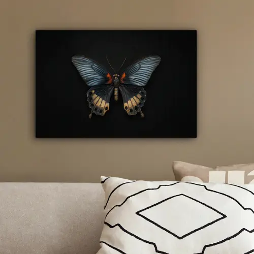Vlinder - Metaalachtig - Geometrisch patroon canvas 2cm klein -sfeer3