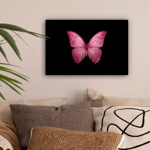 Vlinder - roze - Elegant canvas 2cm klein -sfeer1