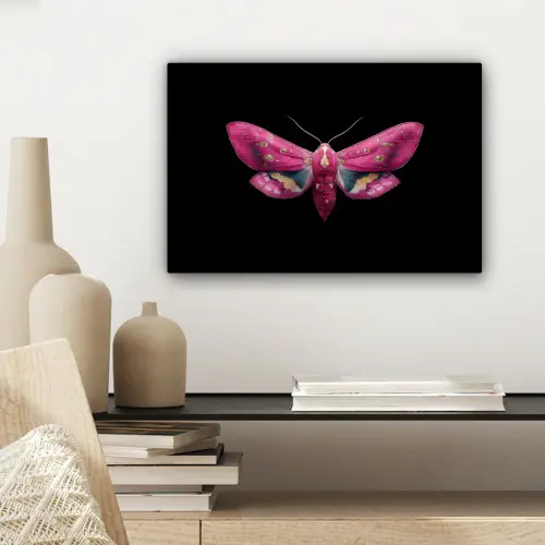 Vlinder - Roze - Nachtvlinder canvas 2cm klein -sfeer6