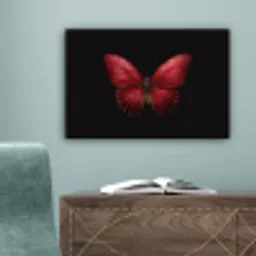 Vlinder - Rood - Minimalistisch canvas 2cm klein -sfeer4