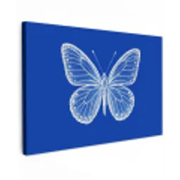 Vlinder - Wit - Getekend - Stippen canvas 2cm klein -z3d