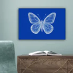 Vlinder - Wit - Getekend - Stippen canvas 2cm klein -sfeer4