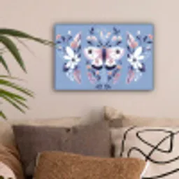 Vlinder - Vleugels - Stippen - Bloemen canvas 2cm klein -sfeer1
