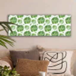 Kool - Bladgroen - Wit - Patroon canvas 2cm klein 828 -sfeer1