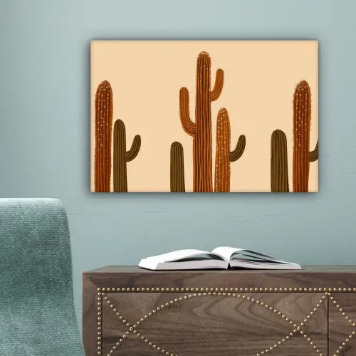 Cactus - Woestijn - Zand - Bruin canvas 2cm klein -sfeer4